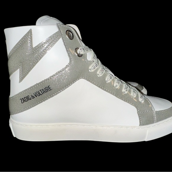 Zadig & Voltaire Women’s High Flash Infinity Patent Silver Leather (38) US 7. - Picture 2 of 13